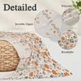 thumbnail image 6 of Weeping Flowers Standard Size Pillow Cover,Pillowcase Protectors with Zipper,Breathable Decorative Throw Pillow Case Cover,Orange Grey Spring Floral Botanical Rustic Burlap Pillow Shams 20x26Inch, 6 of 8