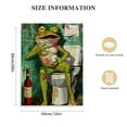 thumbnail image 2 of Acheng  - Funny Bathroom Wall Art Abstract Frog Smoking and Drinking on Toilet Painting Canvas Print Cool Animal Artwork Modern Bar Pub Bedroom Decor Stretched and Framed Ready to Hang 16x20 in, 2 of 5