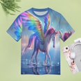 thumbnail image 4 of Rainbow Horse with Wings Women's T-Shirt Short Sleeve T Shirts Tops Tee Ladies Loose T, 4 of 6