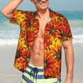 thumbnail image 7 of Honeii Sunflower4 Print Men’s Hawaiian Shirt,Classic Button-Down Short Sleeve Shirt, for Beach, Vacation, and Outdoor Activities,XX-Large, 7 of 7