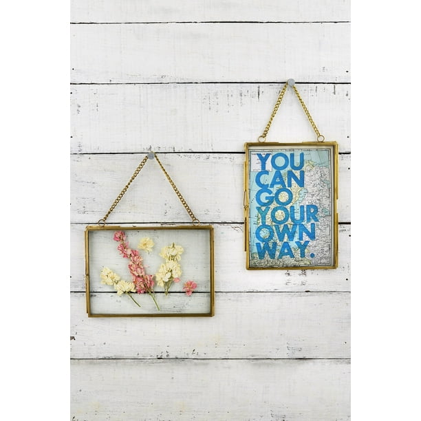 2 Hanging Double Glass Picture Frame 5x7 inch
