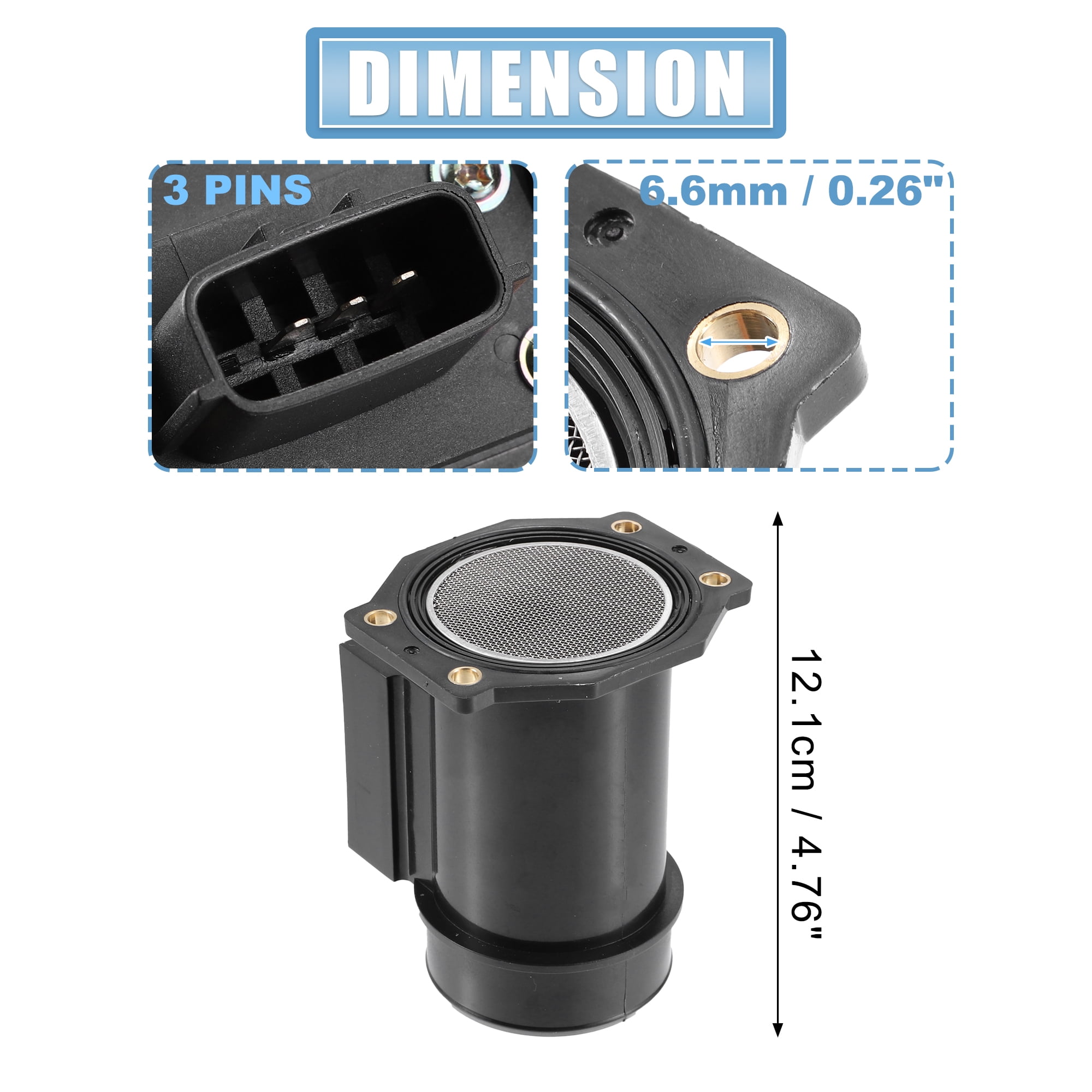 Unique Bargains 22680-1M200 Car Mass Air Flow Sensor Meter MAF Sensor for Nissan 200SX Base SE 1.6L L4 Gas 1995-1998