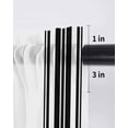 thumbnail image 6 of Black Striped Curtains 45 Inch Length,Sheer Curtains for Bedroom Living Room Window Modern White Striped Abstract Art Aesthetics Rod Pocket Drapes Kitchen Curtains Small Half Window 42"x45" 2 Panels, 6 of 6