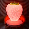 thumbnail image 1 of Luz nocturna de fresa, lindas luces de fresa de silicona, decoración de habitación Kawaii, lámpara de noche recargable por USB, iluminación táctil de 3 engranajes, regalos de fresa para bebé, 1 of 5