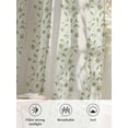 thumbnail image 6 of Sheer Curtains 72 Inches Long 2 Panels Set for Bedroom, Green Floral Semi Sheer Curtains for Windows, Spring Flowers Voile Window Treatments Rod Pocket Curtain, 6 of 7