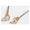 thumbnail image 2 of Women's Gold 3mm Cubic Zirconia Ear Sense Stud Earrings by Howard's, 2 of 4
