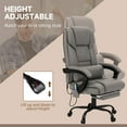 thumbnail image 4 of Vinsetto High Back Gray Faux Leather Office Chair with 6-Point Vibration Massage, Lumbar Support, Footrest & Remote - Perfect for Home & Office Use, 4 of 8