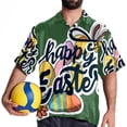 thumbnail image 4 of Easter Font Men's Casual Printed Button Down Short Sleeve Spread Collar Beach Shirts for Summer, Unisex, 4 of 6