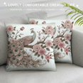 thumbnail image 3 of JRXY  Pink Floral and Antique Peacock Pillows Cover Peacock Feathers Flowers Decorative Throw Pillow Case Pillow Case Throw Pillow Cover for Bedding Couch White, 3 of 5