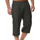 thumbnail image 5 of Pantalones de Lino Casual Suelto Cortado, Color Sólido Cordón Mezcla de Algodón para el Uso Diario, 5 of 7