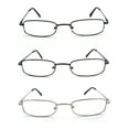 thumbnail image 2 of EYE ZOOM 3 Pack Classic Spring Hinges Rectangular Metal Reading Glasses for Men and Women, Black, Gunmetal and Silver, +2.00 Strength, 2 of 5