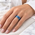 thumbnail image 4 of Blue 6mm Stainless Steel Wedding Band Ring for Women or Men by Ginger Lyne Size 8, 4 of 5
