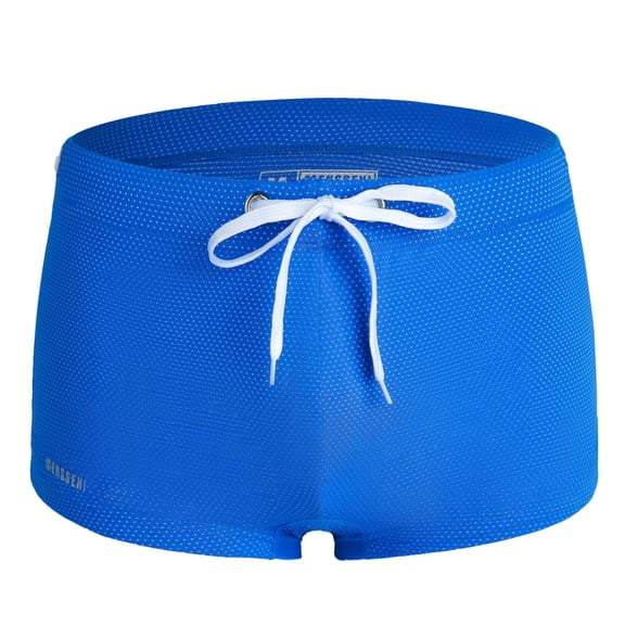 Ticikt Men's Square Leg Swim Briefs Tight Swim Trunks Swimsuit Athletic Bathing Suit Swimwear with Liner,Color:Sky Blue,M