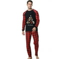 thumbnail image 3 of Odeerbi Christmas Pajamas for Family Holiday Plaid Long Sleeve Family Christmas Pajamas Matching Sets Dad Merry Christmas Print Parent-child Suit Two-Piece Sleepwear Xmas PJs Set Red, 3 of 7