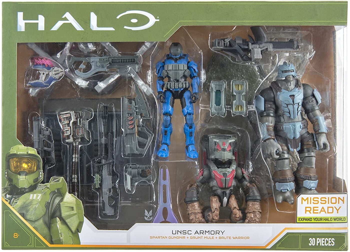 Halo UNSC Armory Action Figure 3-Pack (Spartan Gungnir, Grunt Mule ...