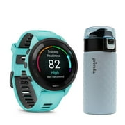 Garmin Forerunner 265 Smartwatch (Aqua/Black) Bundle with 12-Ounce Tumbler