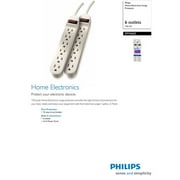 Philips Surge Protectors, White, 2pk