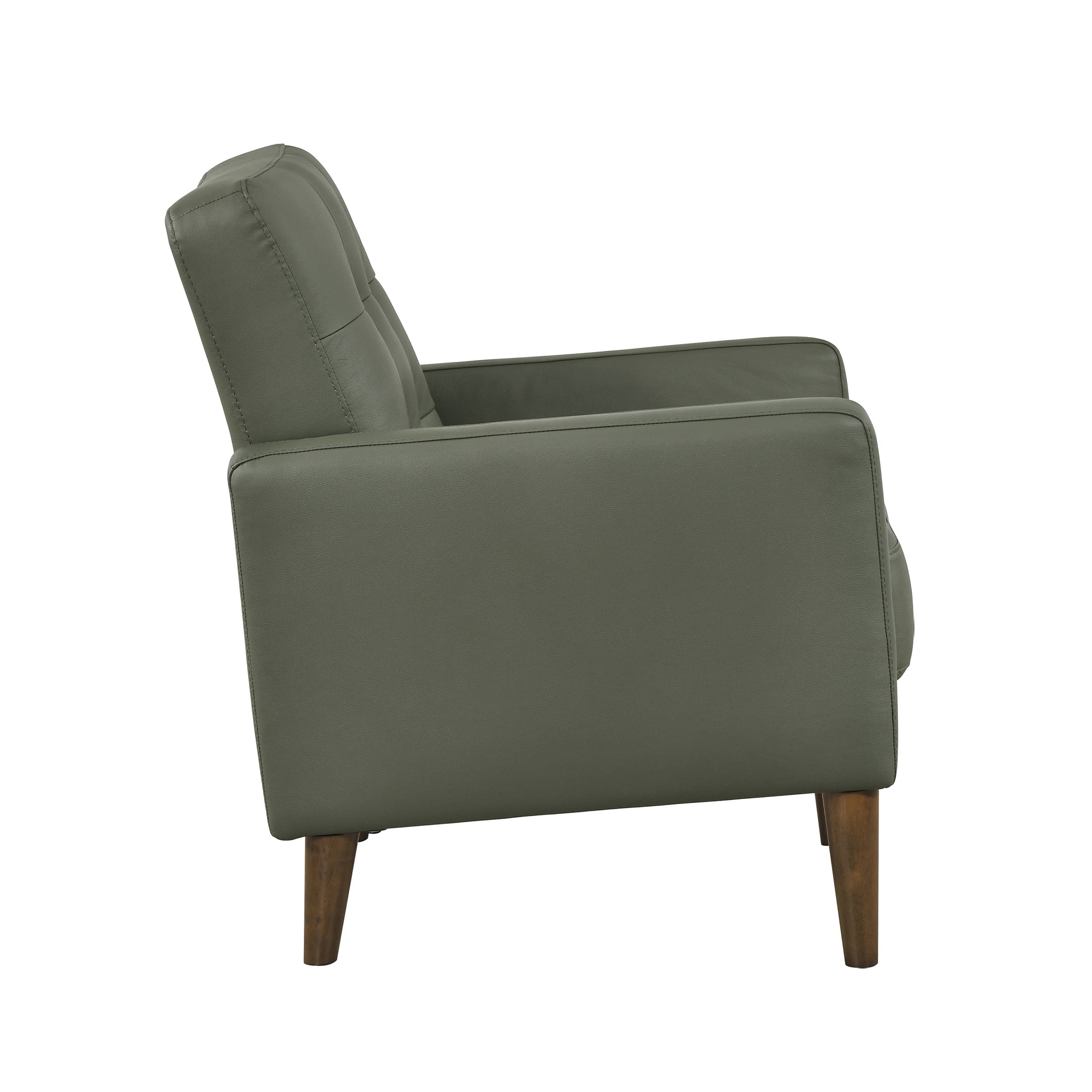 OakvillePark Noma Contemporary Tufted Leather Match Accent Chair, Green