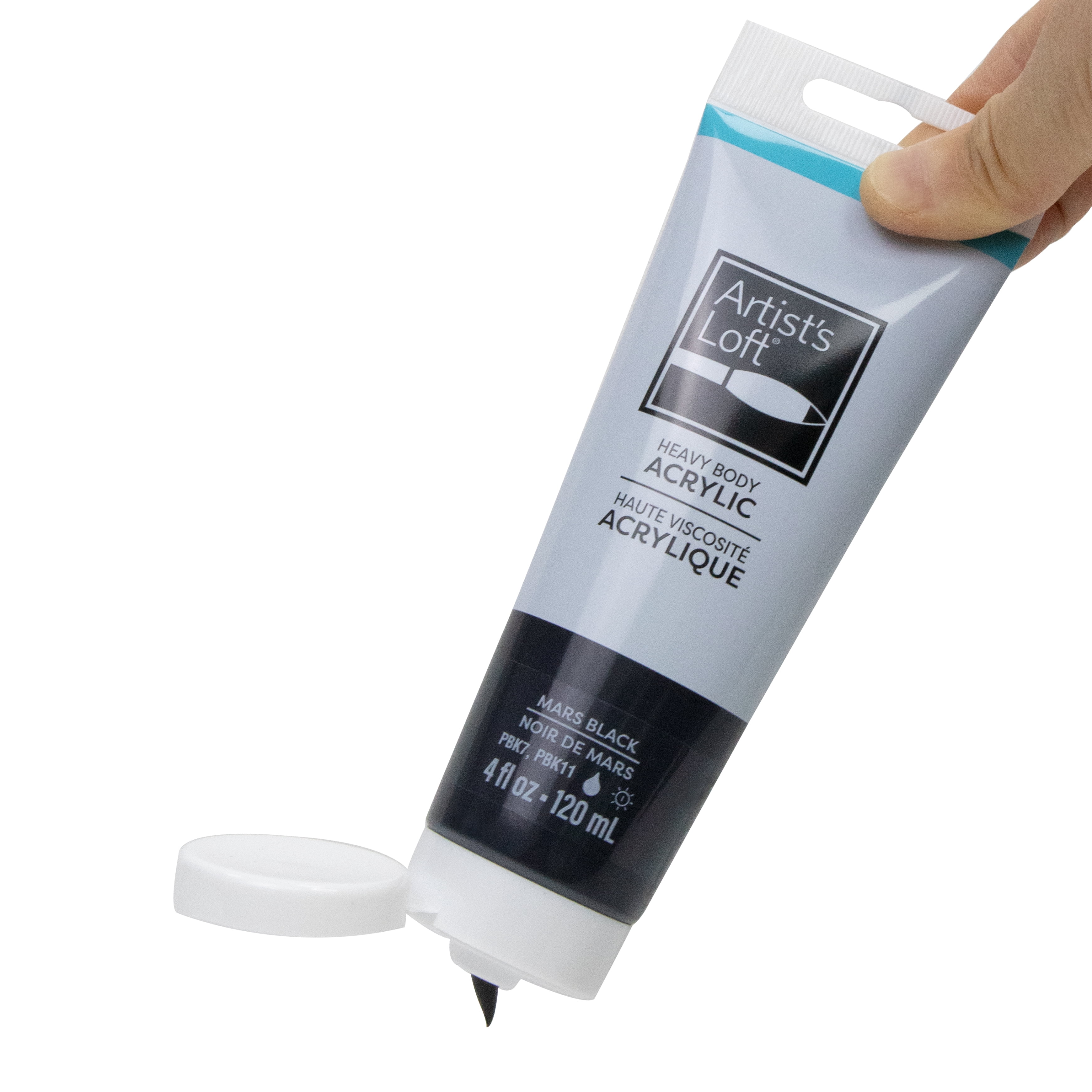 Artist's Loft Heavy Body Acrylic Paint, Extra-High Viscosity High-Gloss Academic Level 1, Black, 4 fl. oz., 12-Pack