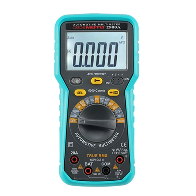 Tester 6000 Count LCD Digital Automotive MultíMetro True RMS Universal Tester Con Linterta