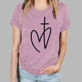thumbnail image 2 of Blusas de Manga Corta para las Mujeres Imprimir Cuello Redondo Camiseta, Blusa Clásica Vintage para la Primavera Y el Verano, 2 of 4