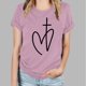 thumbnail image 2 of Blusas de Manga Corta para las Mujeres Imprimir Cuello Redondo Camiseta, Blusa Clásica Vintage para la Primavera Y el Verano, 2 of 4