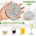 thumbnail image 3 of Haosy Set of 6 Drink Woven Coaster with Holder Heat Resistant Non-Slip Bar Coasters 4 Inches Pastel Starfish Corals, 3 of 7