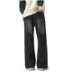 thumbnail image 4 of Pantalones largos de moda para hombre, casuales, de color sólido, con bolsillos y cremallera, cintura elástica, de poliéster., 4 of 4