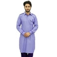 thumbnail image 1 of Atasi Kurta Long Style Pathani pour Homme Violet Punjabi Kurta Chemise Décontractée - Grand, 1 of 7