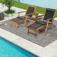 thumbnail image 2 of Gymax Ensemble de 3 Chaises Longues de Patio avec Table d'Appoint, Conception à Pliage Rapide, Ottoman, Extérieur, 2 of 10
