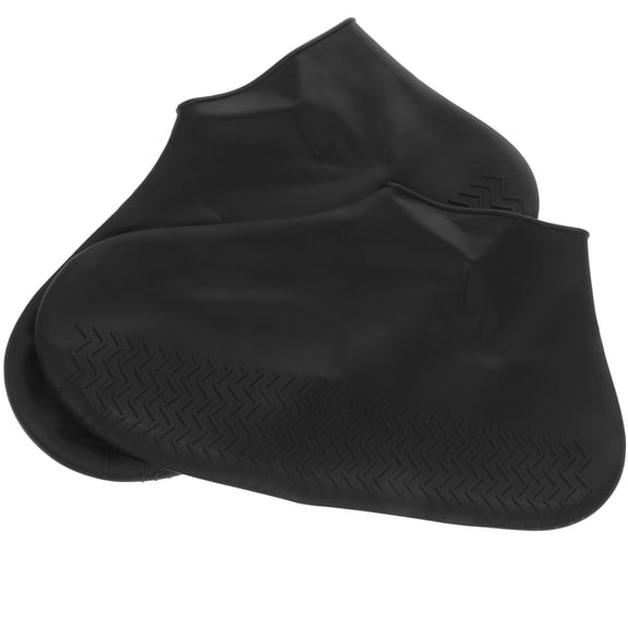 Toyvian Rainproof Overshoes Soft Flexible Black for Year-Round Clean Shoes