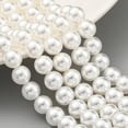 thumbnail image 2 of Glass Pearl Beads Strands Round White 8mm Hole: 0.6mm about 51pcs/strand 15.98''(40.6cm), 2 of 5
