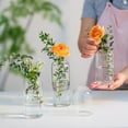thumbnail image 3 of Glasseam Clear Bud Vases Set of 6 Modern Small Glass Cylinder Vase for Centerpieces 3.7",5.7"&7", 3 of 9