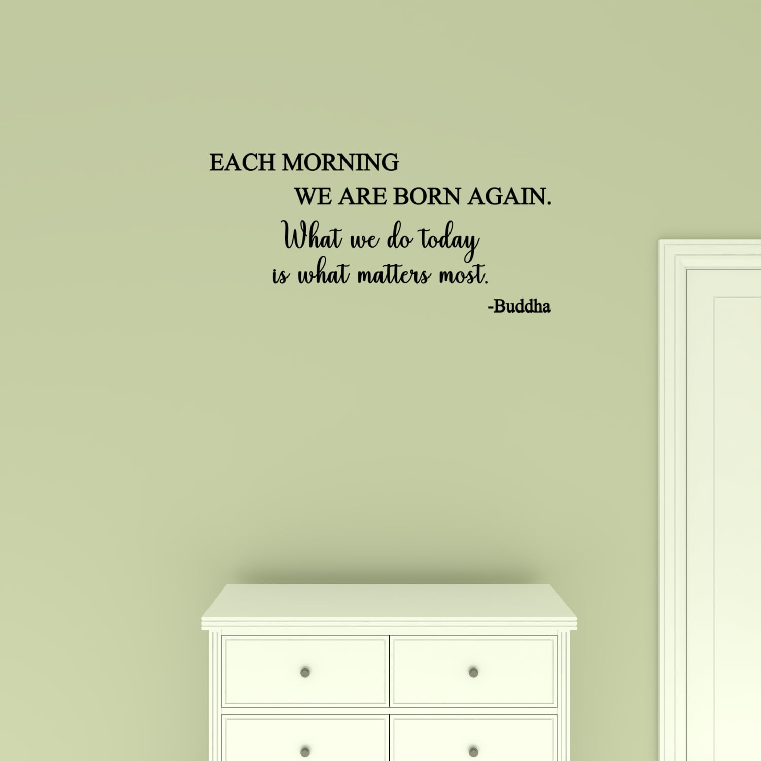Each Morning We Are Born Again Buddha Vinyl Wall Art Inspirational