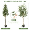 thumbnail image 2 of Gymax 2-Pack Artificial Olive Tree 6 FT Tall Faux Olive Plants for Indoor and Outdoor, 2 of 10
