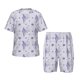 thumbnail image 1 of Fotbe Stripes and Sprigs of Lavender Pijama Estampada de 2 Piezas para Niños – Ropa de Dormir de Manga Corta Cómoda para Niños y Niñas, Camiseta y Shorts de Algodón-X-Large, 1 of 6
