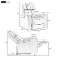 thumbnail image 2 of Home Theater Seating Recliner Sofa, PU Leather Power Recliner Chair with USB Ports, Bluetooth Speaker, Tray Table, LED Lights, Cooling Cup Holder and Arm Storage for Living Room, Blue, 2 of 9