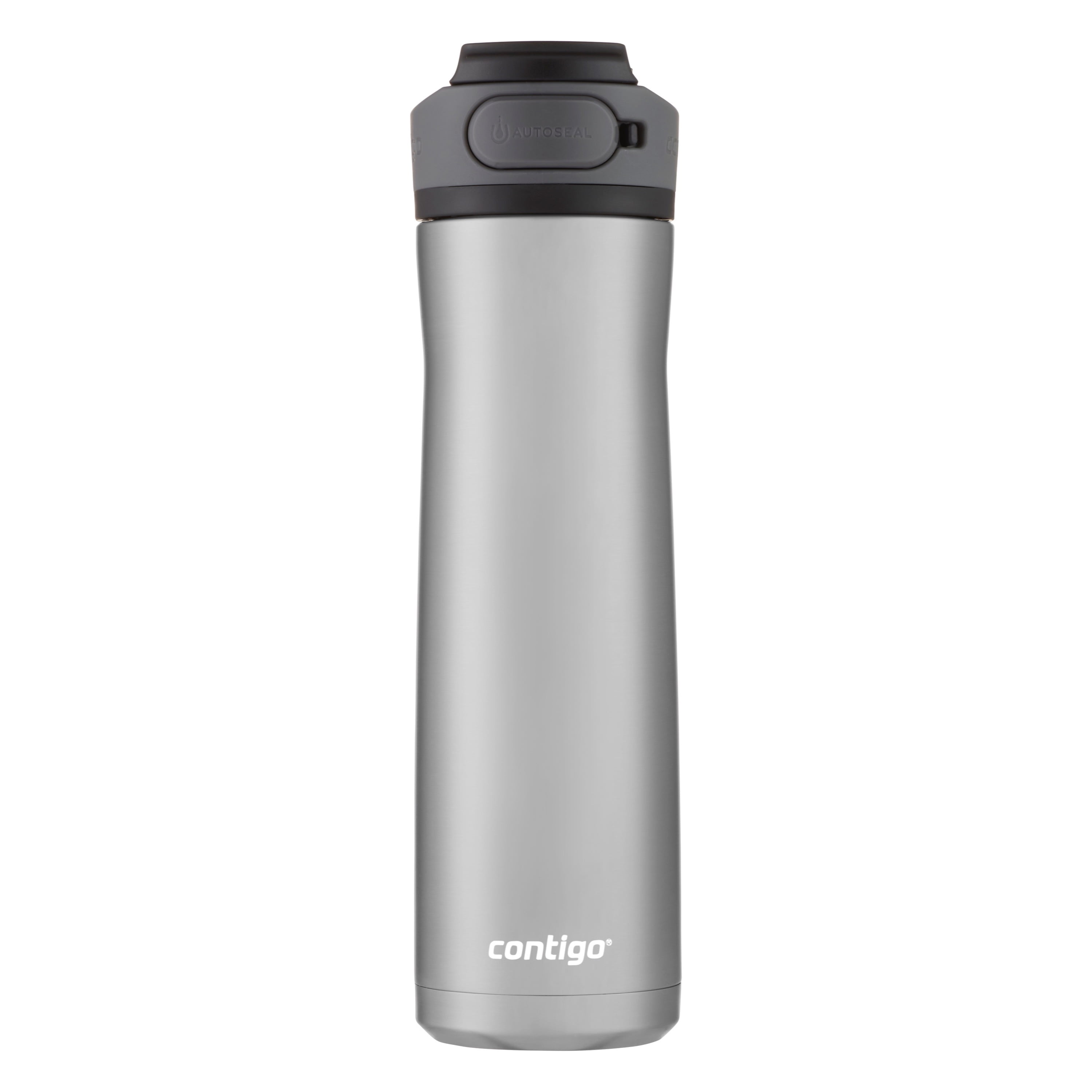 Contigo Cortland Chill 24 oz Silver and Blue Solid Print Stainless Steel Water  Bottle with Flip-Top Lid 