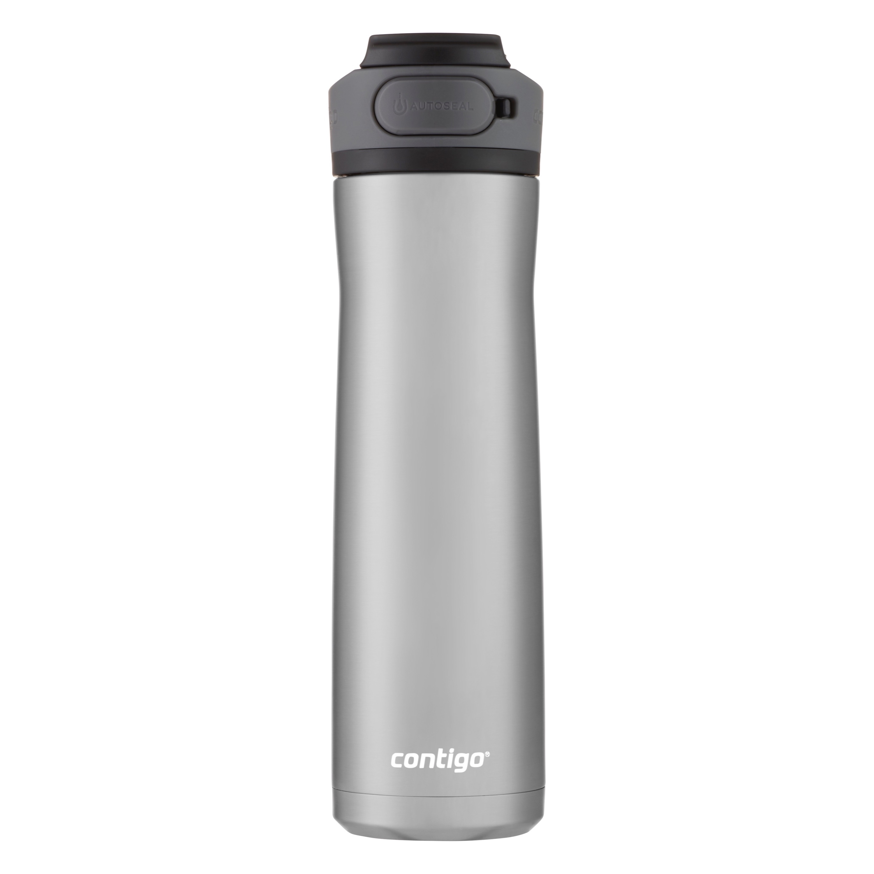 Contigo Cortland Chill 2.0 24 oz Silver, Gray and Licorice Solid Print Double Wall Vacuum Insulated Stainless Steel Water Bottle with Wide Mouth Lid - image 7 of 9