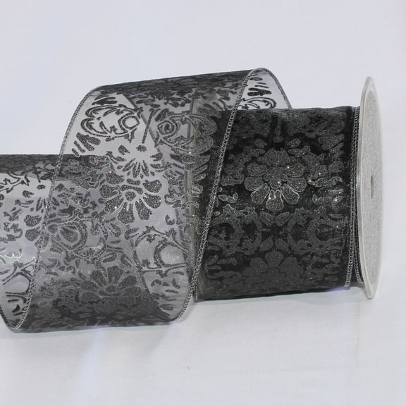 The Ribbon People Sheer Shimmering Black Wired Craft Ribbon 2.75" x 20 Yards