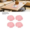 thumbnail image 6 of 4Pcs Woven Coasters, Cute Coasters,Round Cotton Coaster, Delicate Elegant for Men Women for Living Room (Color: Pink), 6 of 8