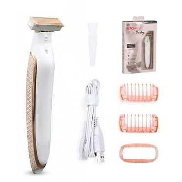 Flawless Body Rechargeable Bikini Ladies Shaver and Trimmer, White/Rose Gold