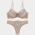 thumbnail image 2 of Levmjia Womens Lace Lingerie Set Underwire Sheer Cup Bra Low Waist Thong Adjustable Shoulder Straps Breathable Lace Daily Romantic Date Night Elegant Solid Color, 2 of 6