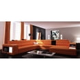 thumbnail image 2 of Divani Casa Polaris Contemporary Bonded Leather Sectional Sofa w/ Light - Orange, 2 of 5