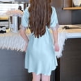 thumbnail image 2 of DHFJKG Nightgowns For Women Silk Satin Sleepwear Short Sleeve V Neck Pajama Lace Trim Soft Mini Sleep Dress Summer Lightweight Stylish Home Clothes, 2 of 5