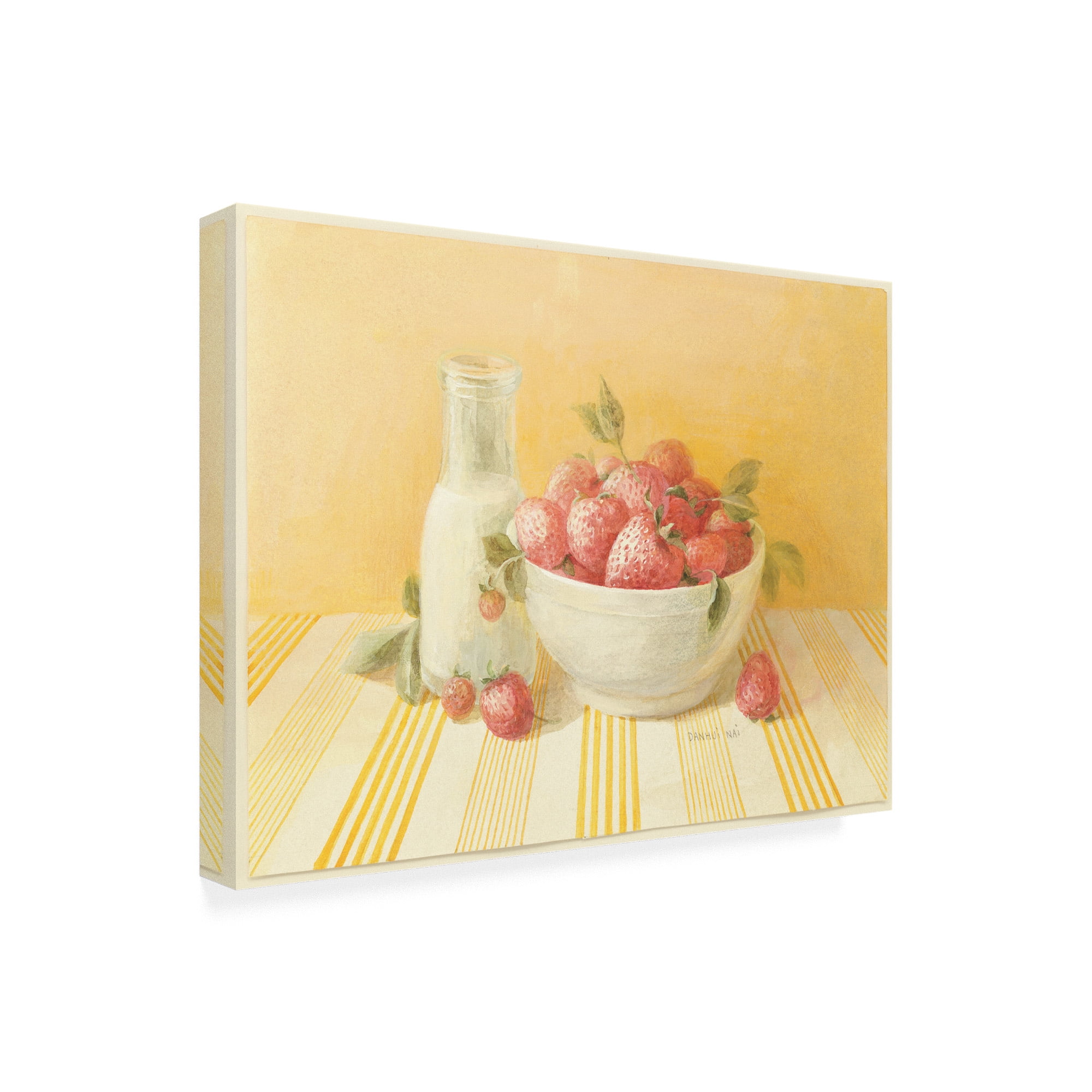 Trademark Fine Art 'Strawberries Painting' Canvas Art by Danhui Nai