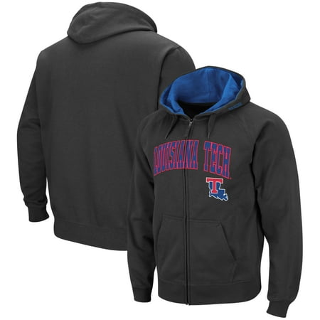 - Louisiana Tech Bulldogs Colosseum Arch & Logo Tackle Twill Full-Zip Hoodie - Charcoal