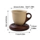thumbnail image 5 of Taza de café con mango de madera, taza de cerámica cónica de 210 ml, taza de café con leche vintage cónica, base de madera estable, taza de té decorativa., 5 of 8