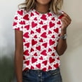thumbnail image 2 of ZMHEGW Womens T Shirts Trendy Graphic Fashion Casual Top Shirt Short Sleeve Round Neck Printed Elegant Loose Soft Top Blouse Tshirts, 2 of 5
