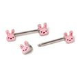 thumbnail image 5 of Body Candy 14G Womens Nipplerings Piercing Steel 2Pc Kawaii Cutie Easter Bunny Nipple Ring Set 9/16, 5 of 8